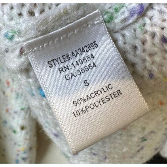 Sadie & Sage Sweater Stretch Confetti Colorful Bell Sleeves Women Small - Picture 3 of 4